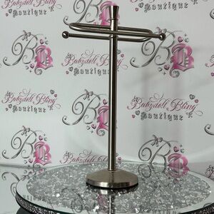 Towel stand hand towels or use as Jewelry Display Stand silver